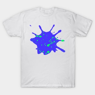 Royal Blue and Neon Green Paint Splatter T-Shirt